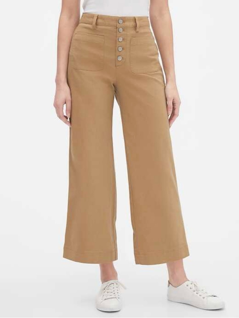 High Rise Wide-Leg Crop Khaki Pants 
Gap Factory Size 6